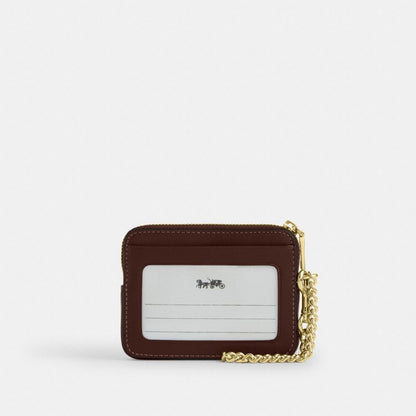 Coach Zip Card Case Gold Maple