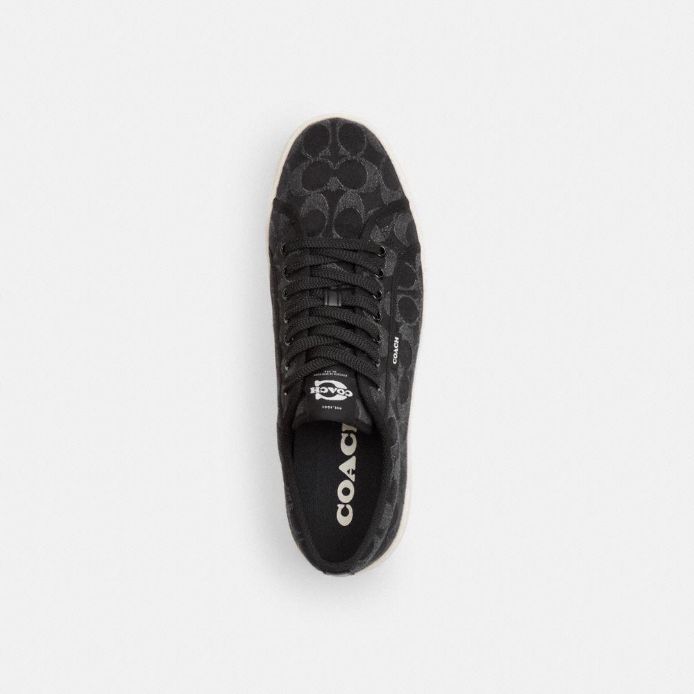 Men's Coach Canvas Sneaker In Signature Denim Black