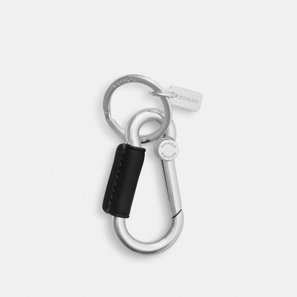 Coach Carabiner Key Ring Silver Black