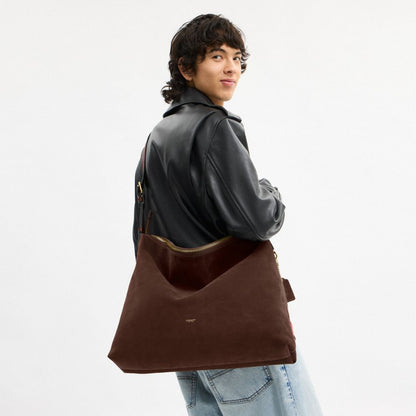 Coach Mott Messenger Bag Dark Chocolate Suede