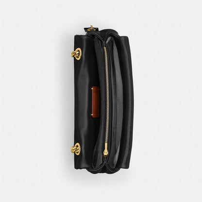 Coach Tabby Shoulder Bag 26 With Quilting Brass Black