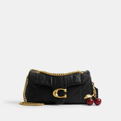 Coach Tabby Shoulder Bag 26 With Quilting Brass Black