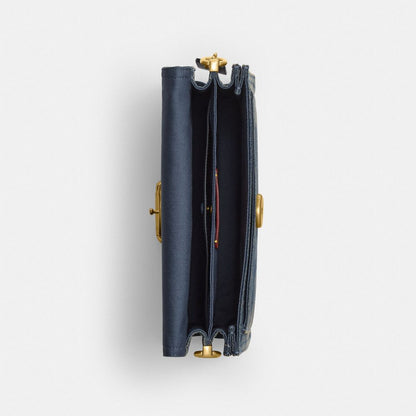 Coach Tabby Shoulder Bag 26 In Regenerative Cotton Denim Brass Dark Indigo
