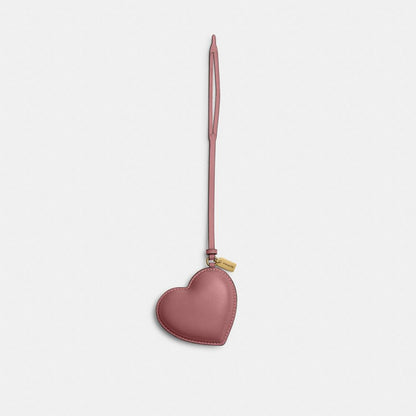 Coach Heart Puffy Bag Charm Brass Peony