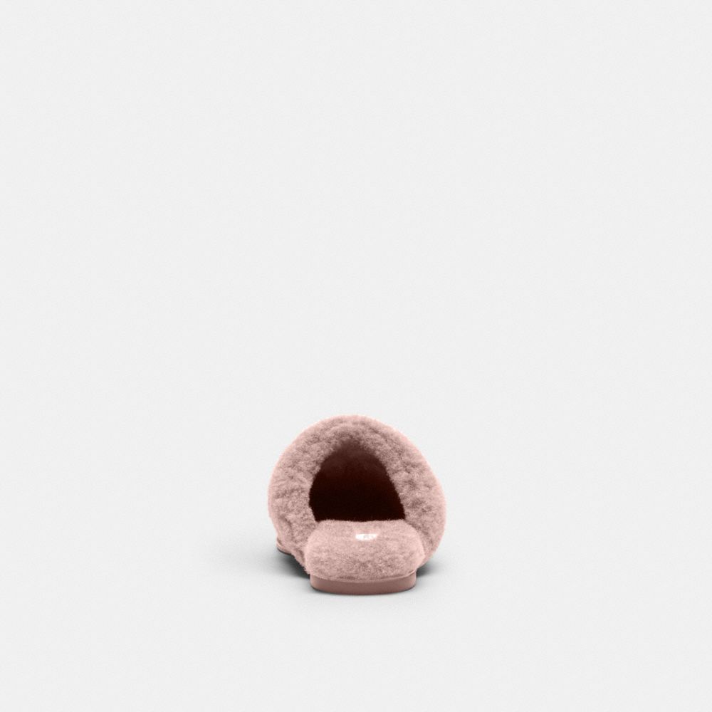 Women's Coach Sherpa Flat Mule In Signature Suede Candy Pink