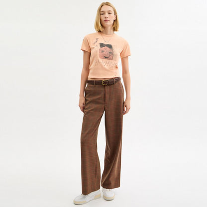 Coach Carroty Shrunken T Shirt In Organic Cotton Light Orange