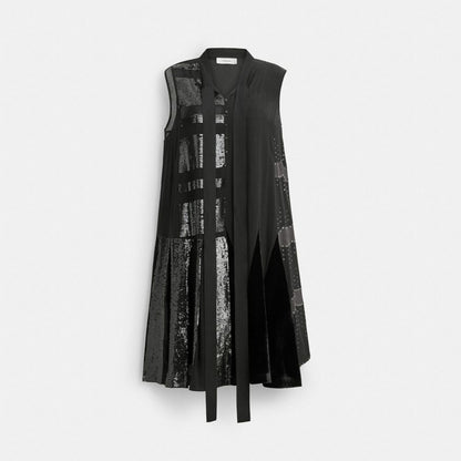 Coach Embellished Dress Black