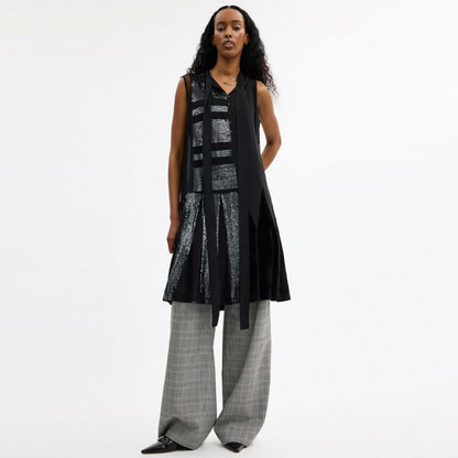 Coach Embellished Dress Black