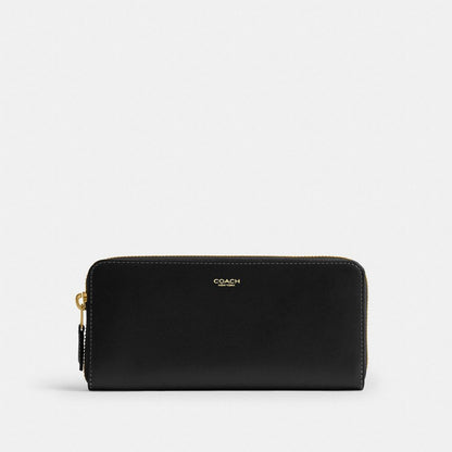 Coach New York Slim Accordion Zip Wallet Brass Black