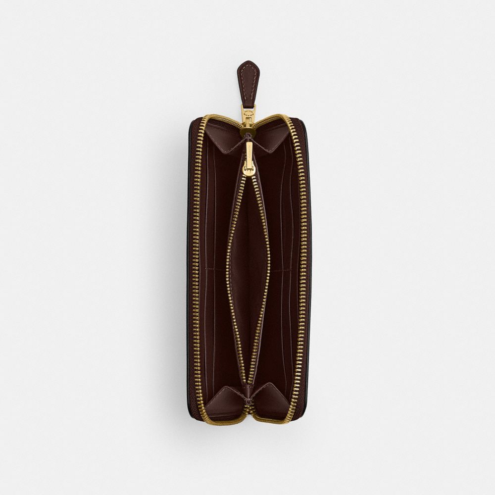 Coach New York Slim Accordion Zip Wallet Brass Maple