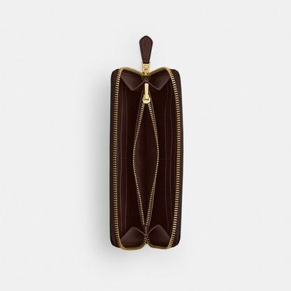 Coach New York Slim Accordion Zip Wallet Brass Maple