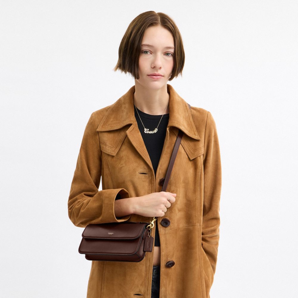 Coach Elora Top Handle Crossbody Bag Brass Maple