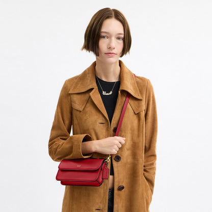 Coach New York Elora Top Handle Crossbody Bag Brass/Poppy