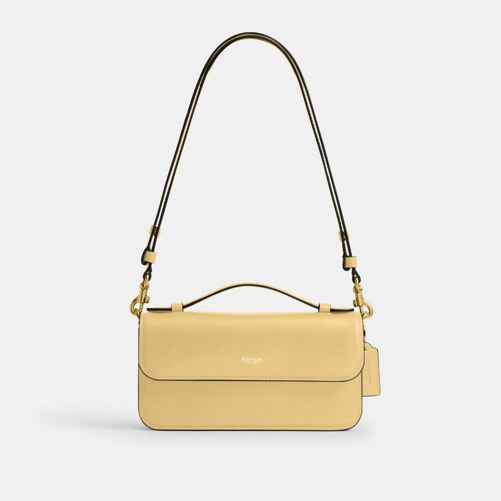 Coach New York Elora Top Handle Crossbody Bag Brass Vanilla