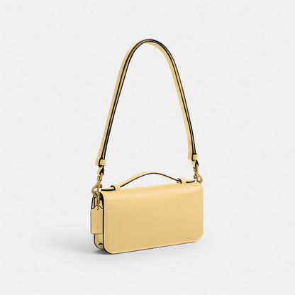 Coach New York Elora Top Handle Crossbody Bag Brass Vanilla