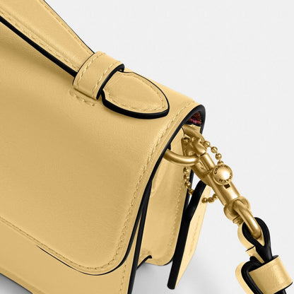 Coach New York Elora Top Handle Crossbody Bag Brass Vanilla