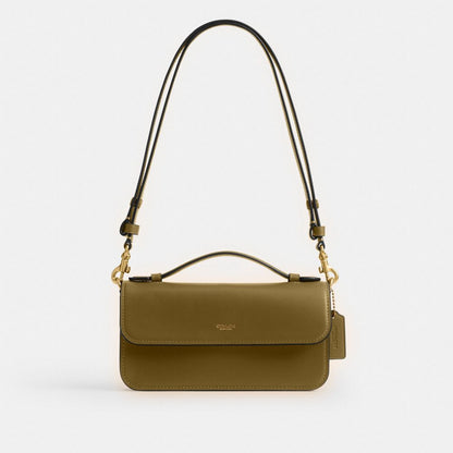 Coach Elora Top Handle Crossbody Bag Brass Muted Olive