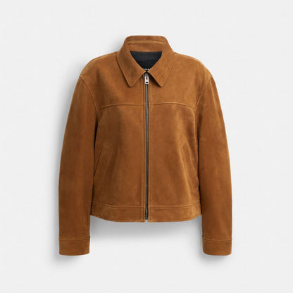 Coach Suede Jacket Sepia