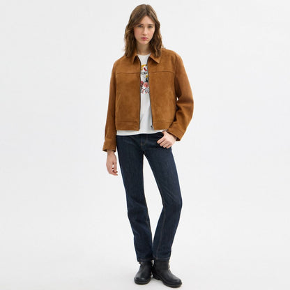 Coach Suede Jacket Sepia