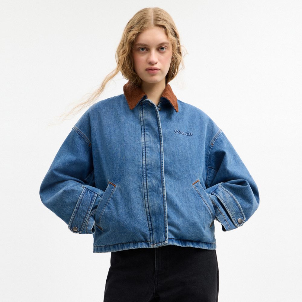 Coach Denim Barn Jacket Western Wash