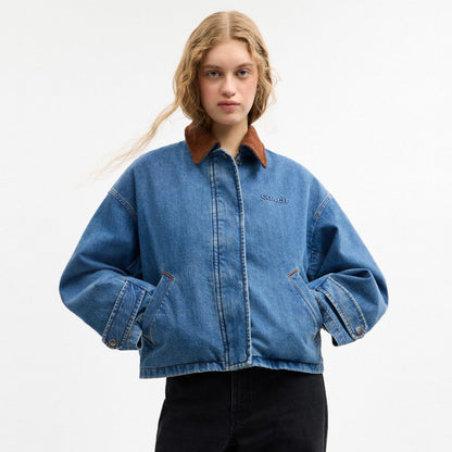 Coach Denim Barn Jacket Western Wash