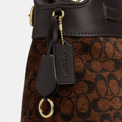 Coach Easton Tote Bag In Signature Chenille Gold Truffle