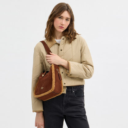 Coach Hadley Convertible Crossbody Bag Gold Vintage Brown Multi