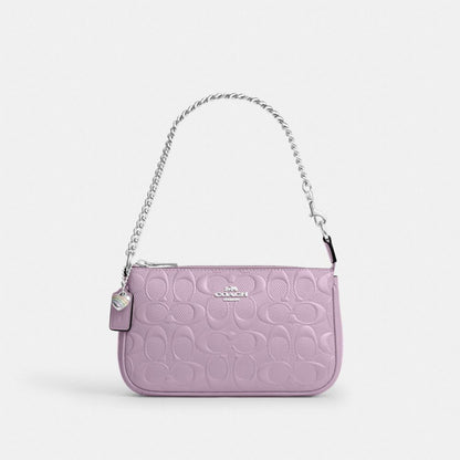Coach Nolita 19 In Signature Leather With Heart Charm Silver