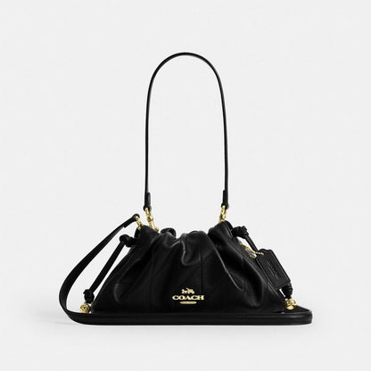 Coach Faye Shoulder Bag With Quilting Gold Black