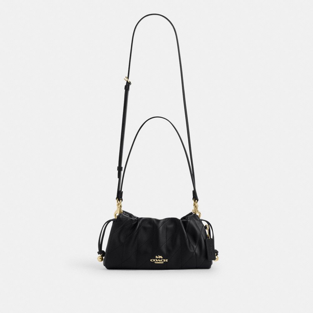 Coach Faye Shoulder Bag With Quilting Gold Black
