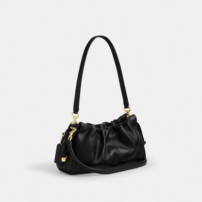 Coach Faye Shoulder Bag With Quilting Gold Black