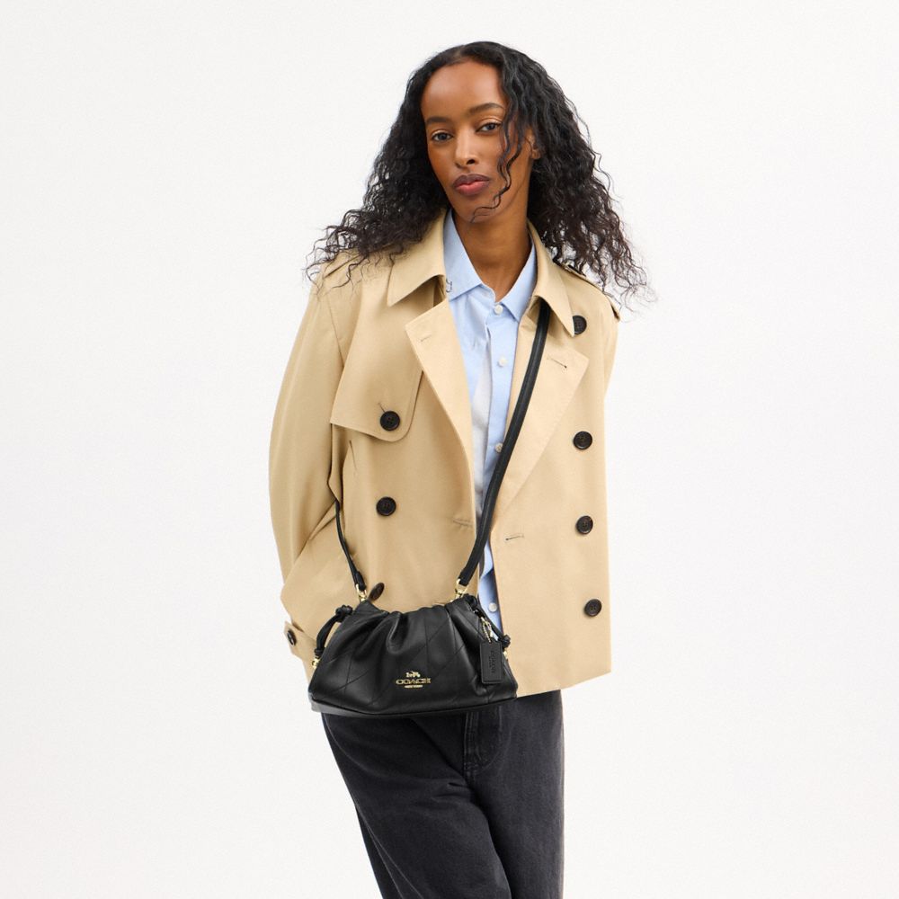 Coach Faye Shoulder Bag With Quilting Gold/Black