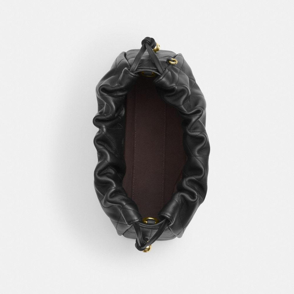 Coach Faye Shoulder Bag With Quilting Gold Black