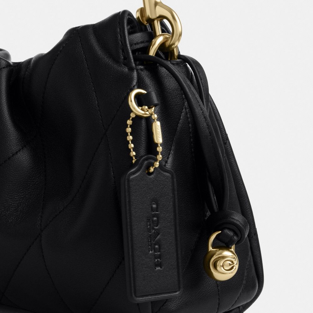 Coach Faye Shoulder Bag With Quilting Gold Black