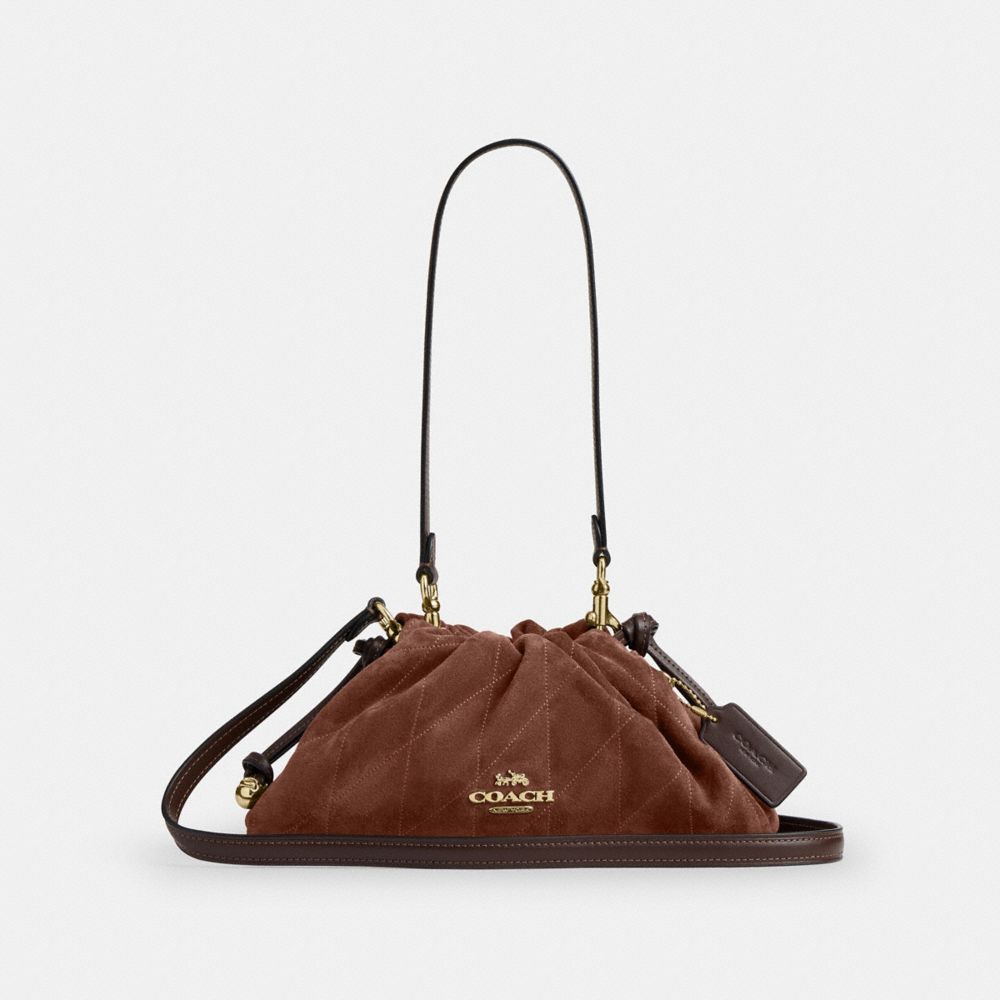 Coach Faye Shoulder Bag With Quilting Gold Vintage Brown Maple