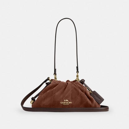 Coach Faye Shoulder Bag With Quilting Gold Vintage Brown Maple