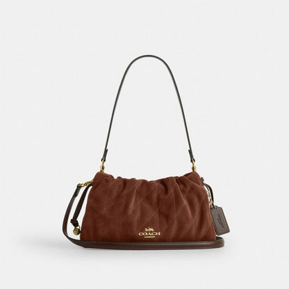 Coach Faye Shoulder Bag With Quilting Gold Vintage Brown Maple