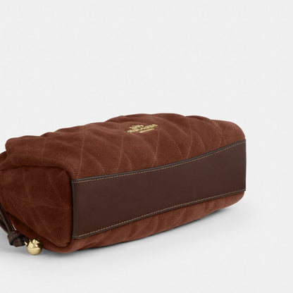 Coach Faye Shoulder Bag With Quilting Gold Vintage Brown Maple