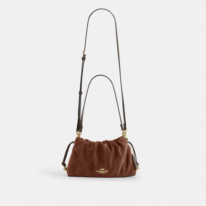 Coach Faye Shoulder Bag With Quilting Gold Vintage Brown Maple