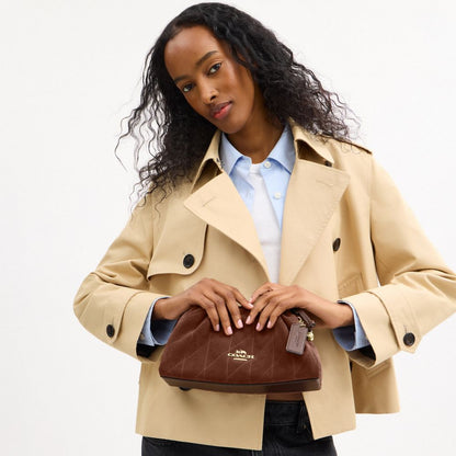 Coach Faye Shoulder Bag With Quilting Gold Vintage Brown Maple