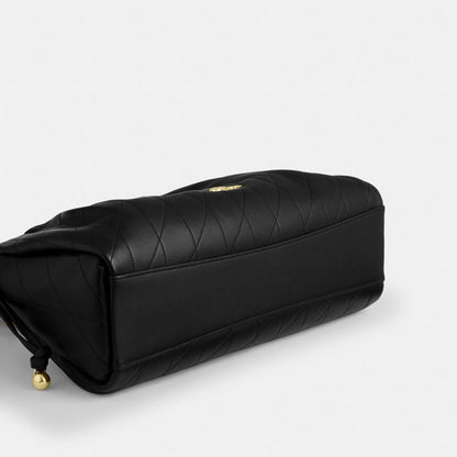 Coach Faye Large Shoulder Bag With Quilting Gold Black