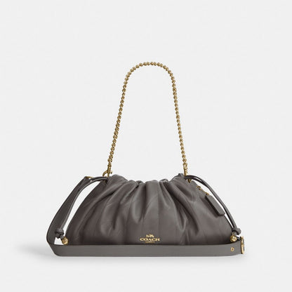Coach Faye Large Shoulder Bag With Quilting Gold Slate