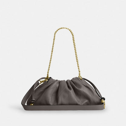 Coach Faye Large Shoulder Bag With Quilting Gold Slate