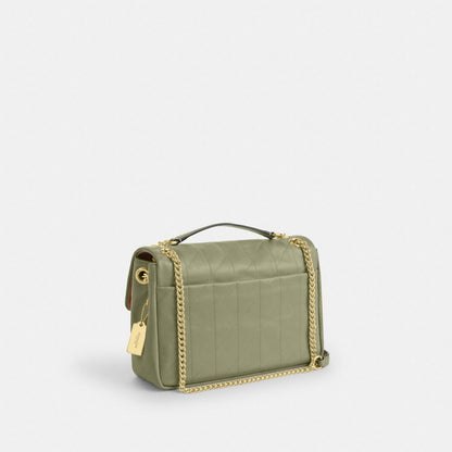 Coach Elodie Crossbody Bag With Quilting Gold Pistachio