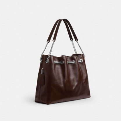 Coach Evelyn Shoulder Bag Silver Maple