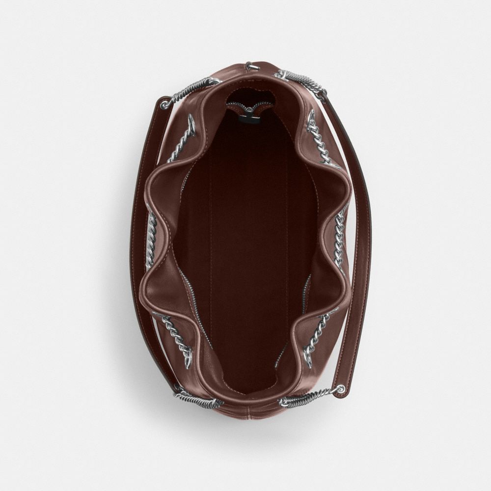 Coach Evelyn Shoulder Bag Silver