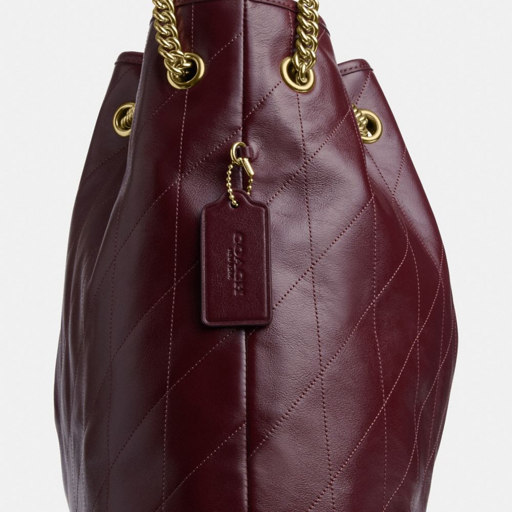 Coach Evelyn Large Shoulder Bag With Quilting Gold