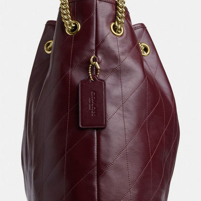 Coach Evelyn Large Shoulder Bag With Quilting Gold