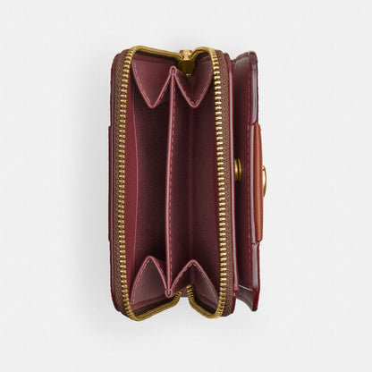 Coach Essential Billfold Wallet In Colorblock Signature Canvas Brass/Tan Caramel