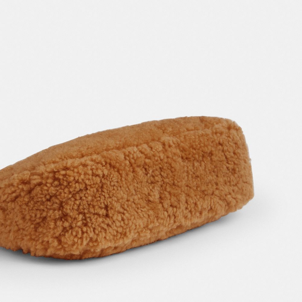 Coach Teri Mini Crossbody Bag In Shearling Gold Dark Natural Honey Brown